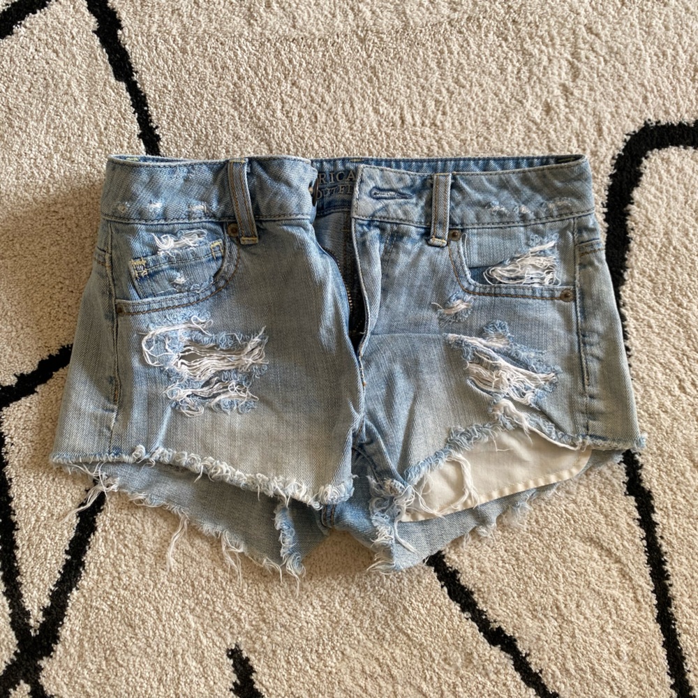 American Eagle Denim High Waisted Shorts - size 0